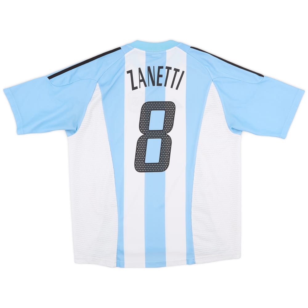 2002-04 Argentina Home Shirt Zanetti #8 - 7/10 - (XL)