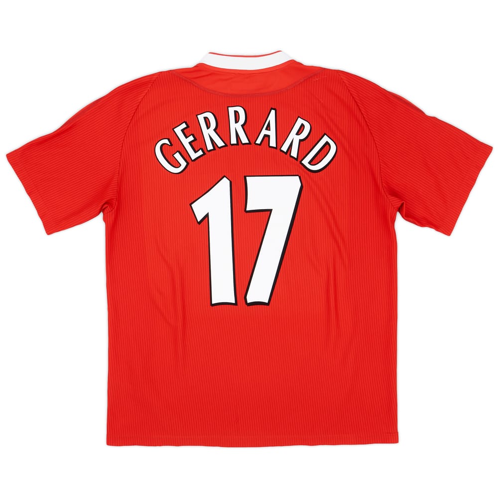 2002-04 Liverpool Home Shirt Gerrard #17 - 8/10 - (XL)