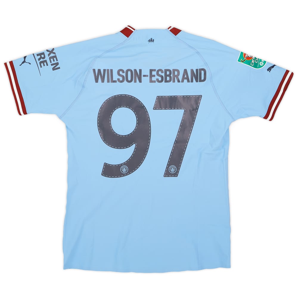 2022-23 Manchester City Match Issue Carabao Cup Home Shirt Wilson-Esbrand #97