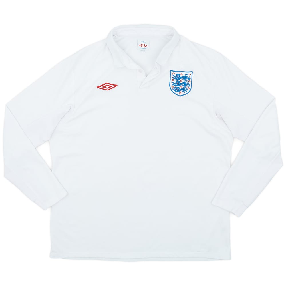 2009-10 England Home L/S Shirt - 9/10 - (XL)