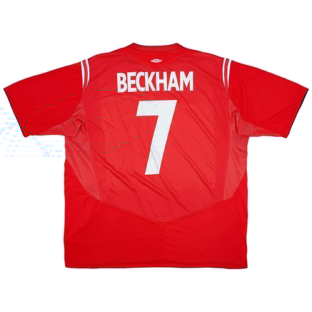 2004-06 England Away Shirt Beckham #7 - 7/10 - (XXL)