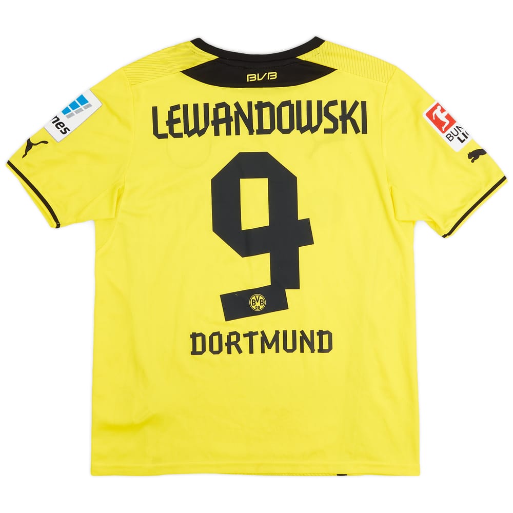2013-14 Borussia Dortmund Home Shirt Lewandowski #9 - 9/10 - (XL.Boys)