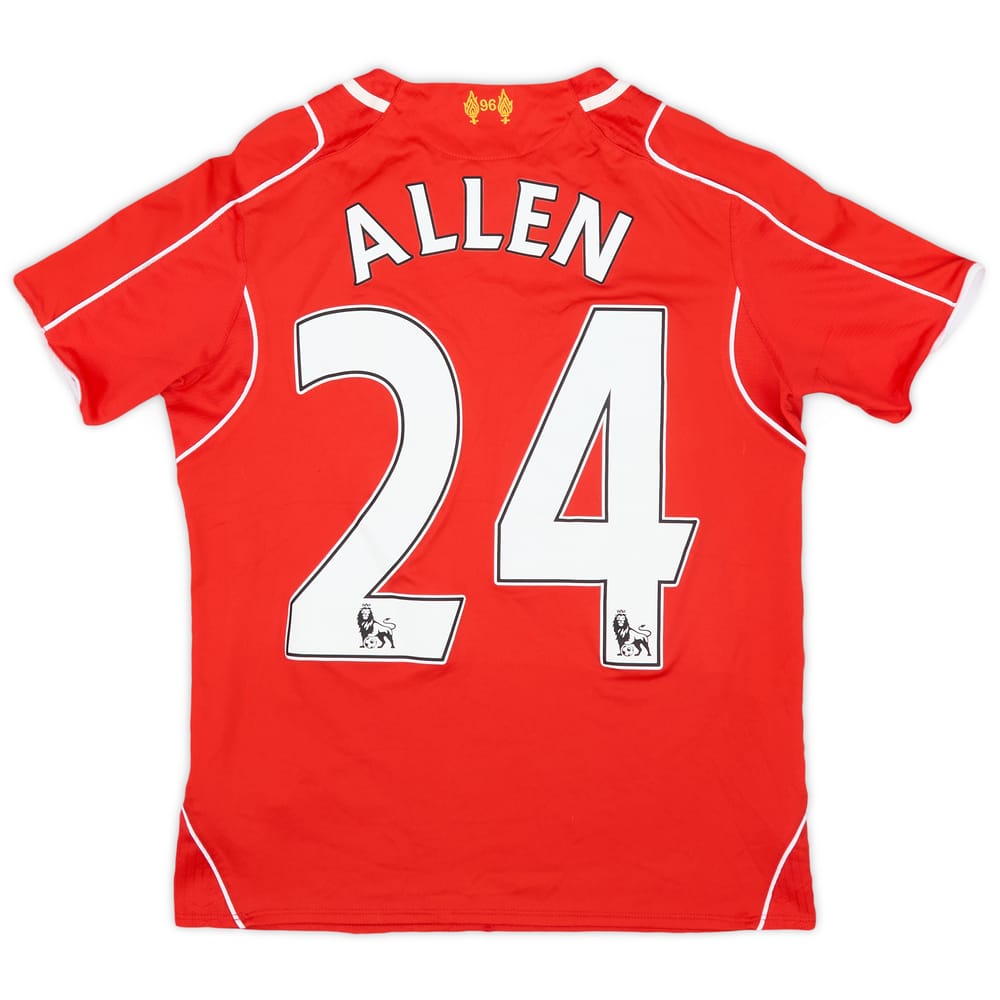 2014-15 Liverpool Home Shirt Allen #24 - 7/10 - (L.Boys)