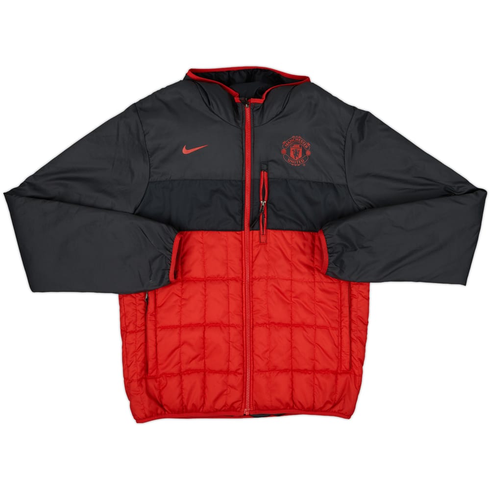 2010-11 Manchester United Nike Reversible Hooded Padded Bench Coat - 5/10 - (M)