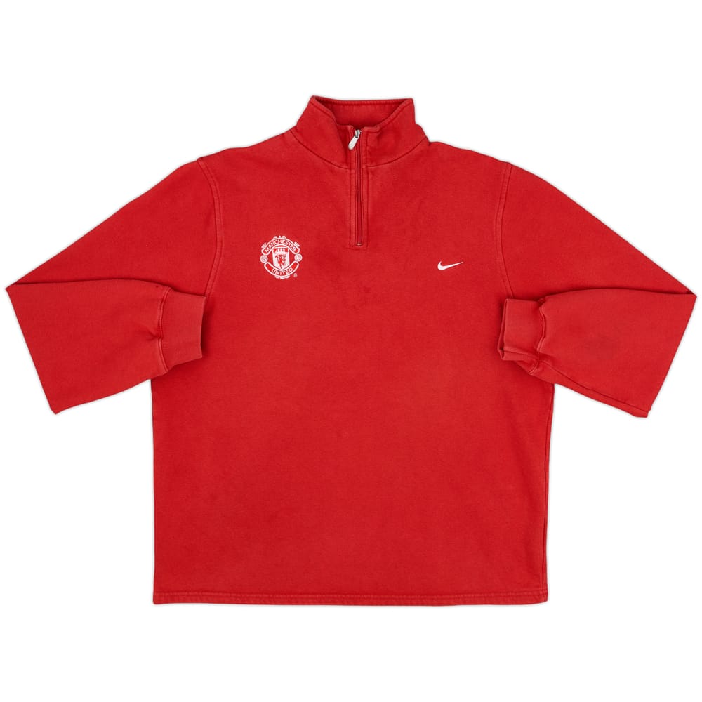 2002-03 Manchester United Nike 1/4 Zip Fleece Top - 8/10 - (S)