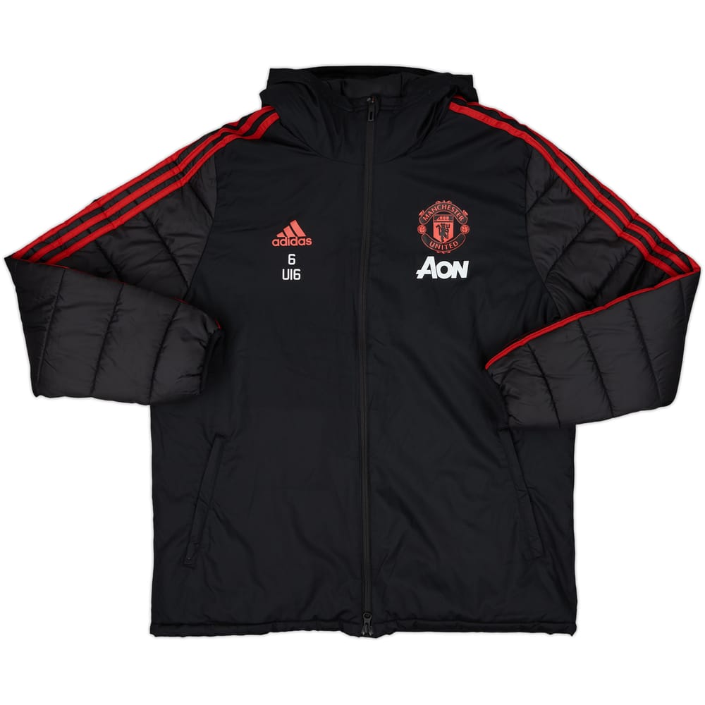 2018-19 Manchester United Player Issue Nike Hooded Padded Bench Coat #6 U16 - 10/10 - (L)