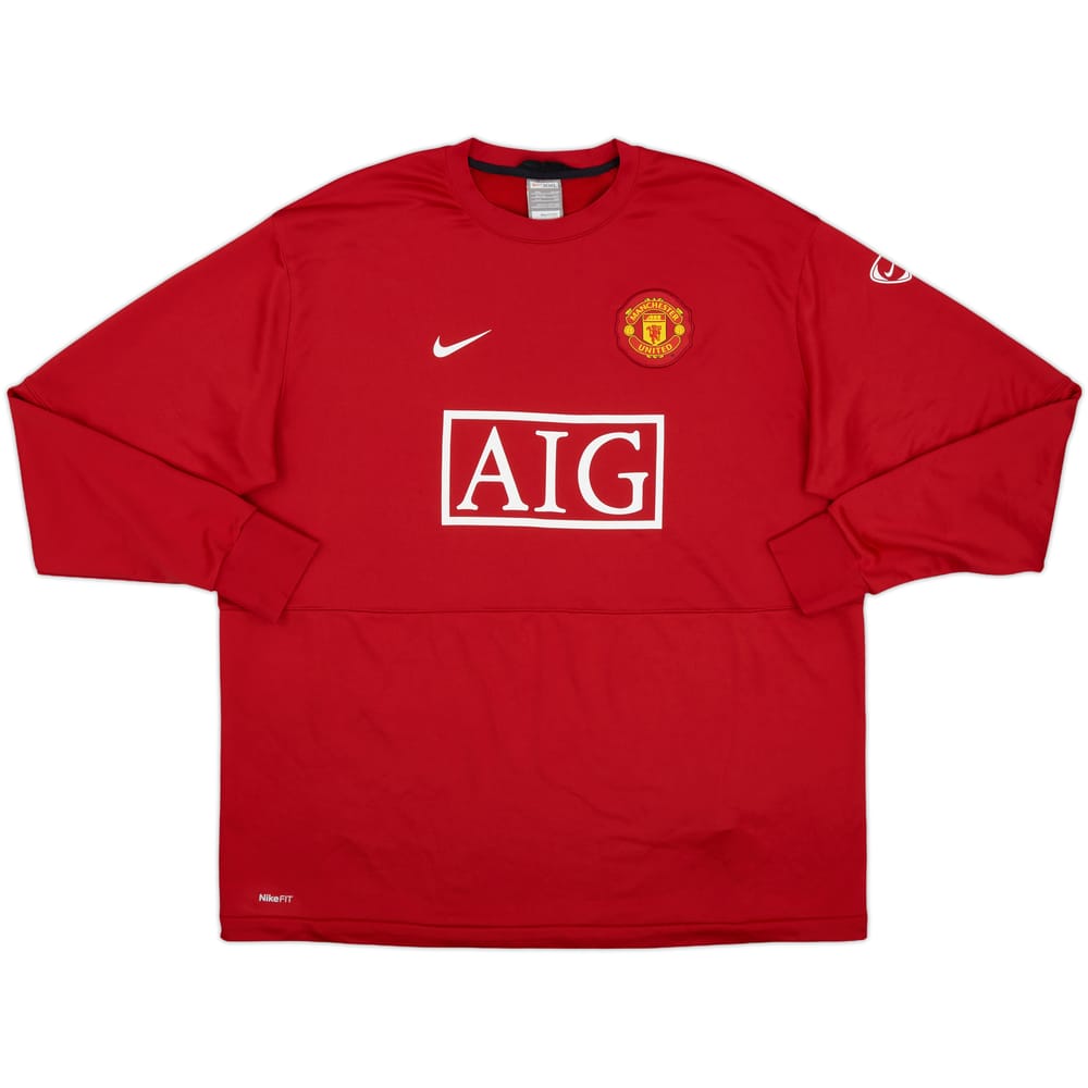 2009-10 Manchester United Nike Sweat Top - 9/10 - (XXL)