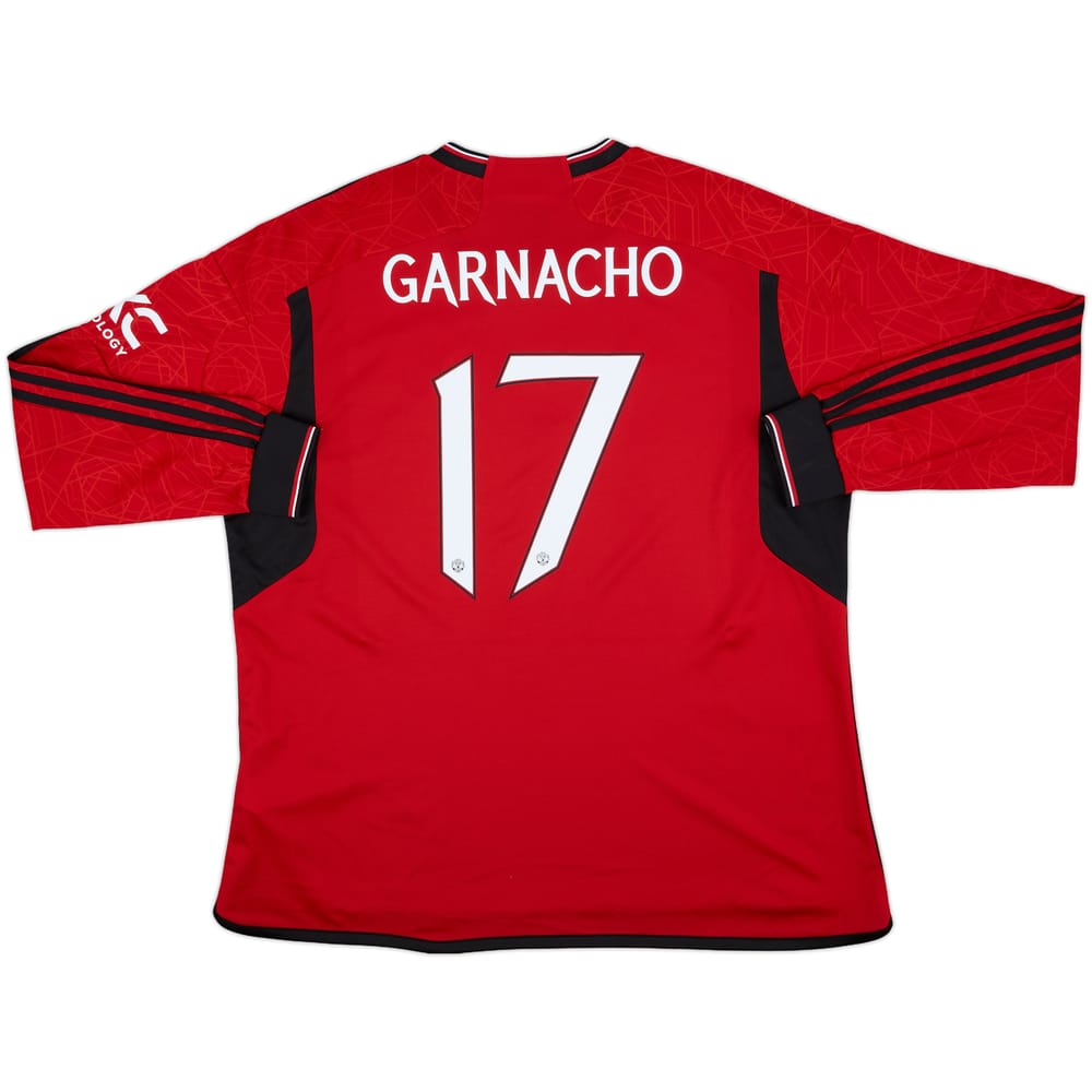 2023-24 Manchester United Home L/S Shirt Garnacho #17 - 10/10 - (XXL)