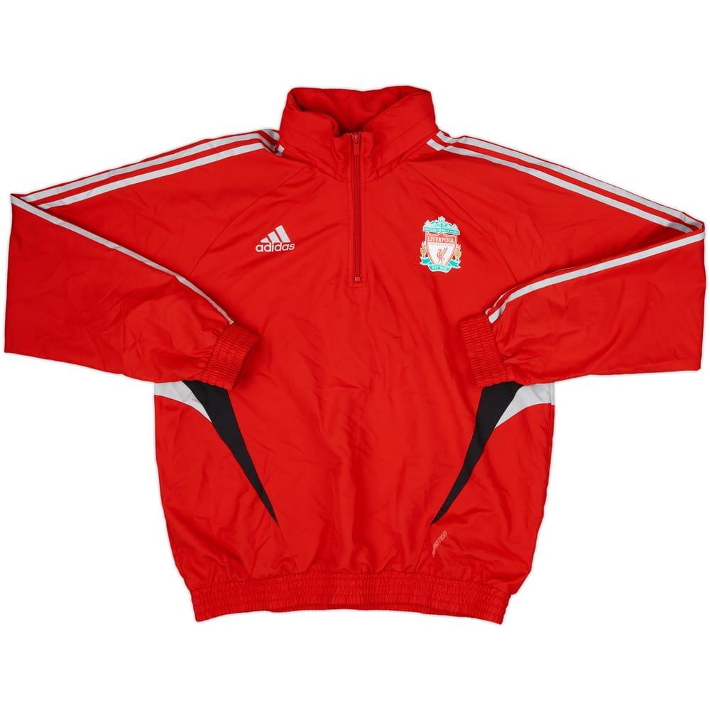 2008-09 Liverpool adidas 1/4 Zip Hooded Rain Jacket - 8/10 - (L)