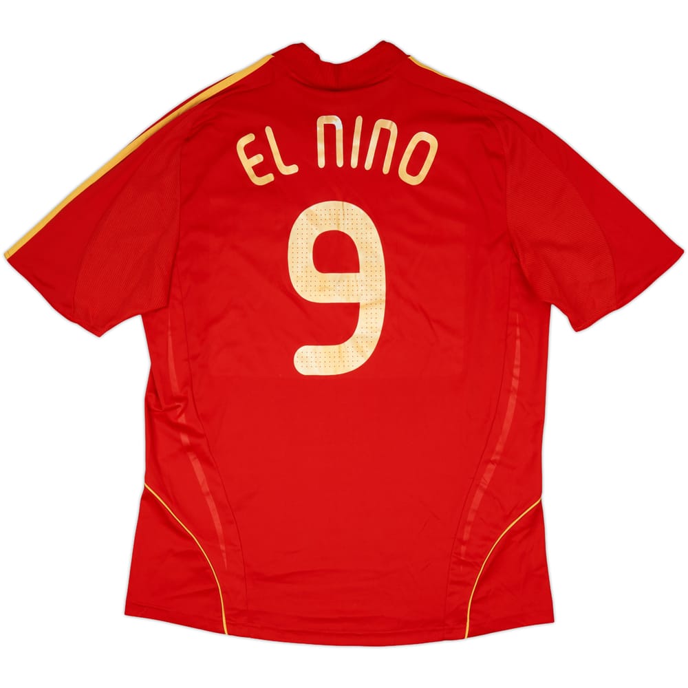 2007-09 Spain Home Shirt El Nino #9 - 5/10 - (XL)
