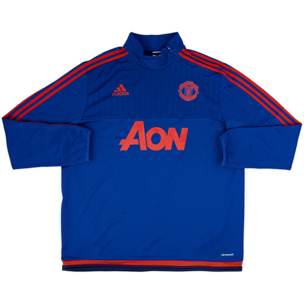 2015-16 Manchester United adidas 1/4 Zip Drill Top - 8/10 - (XL)