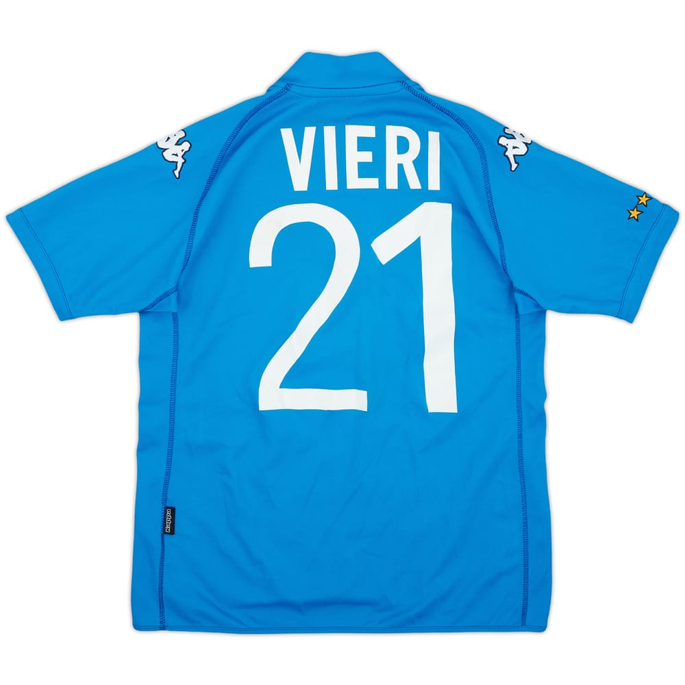 2002 Italy Home Shirt Vieri #21 - 9/10 - (XL.Boys)