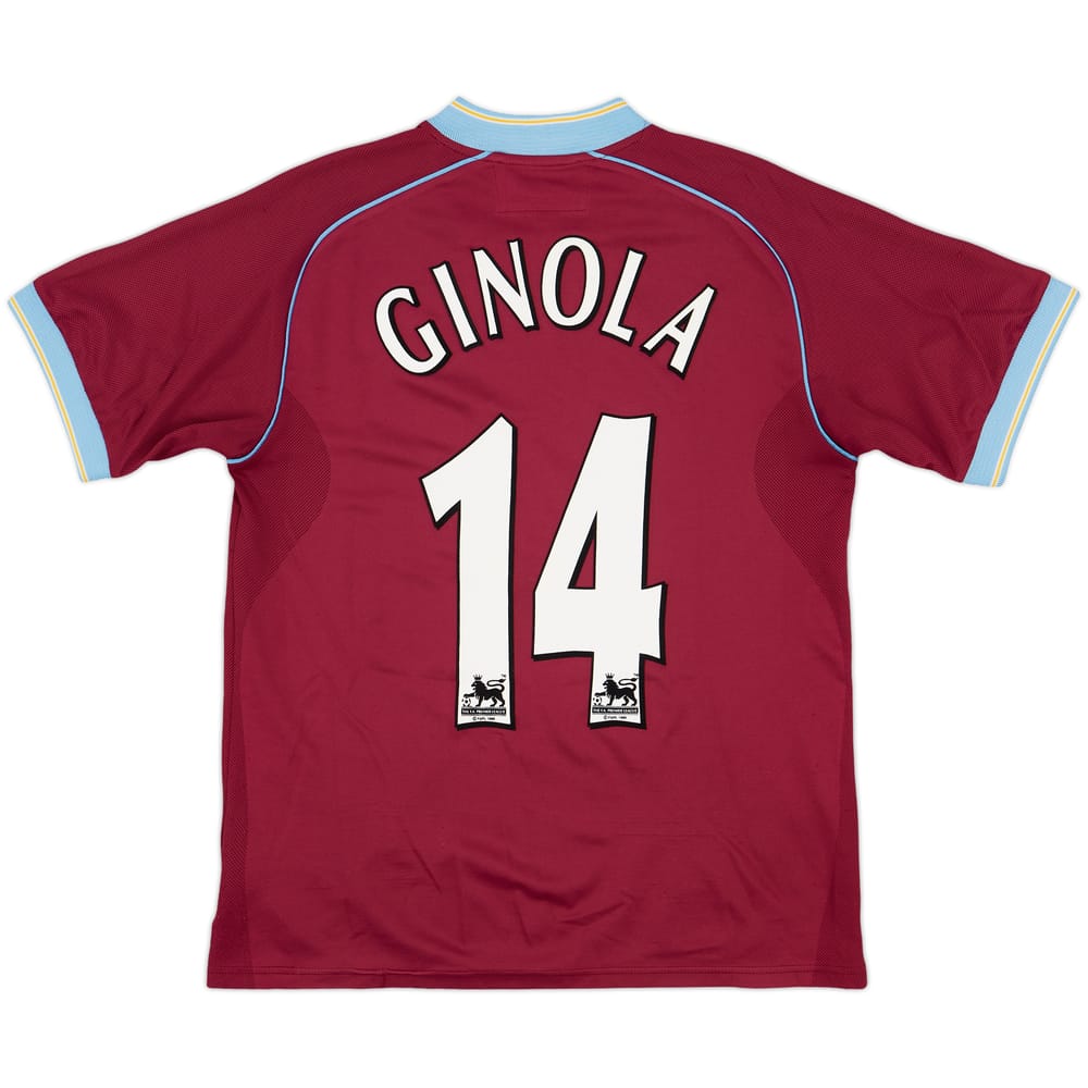 2001-02 Aston Villa Home Shirt Ginola #14 - 6/10 - (S)