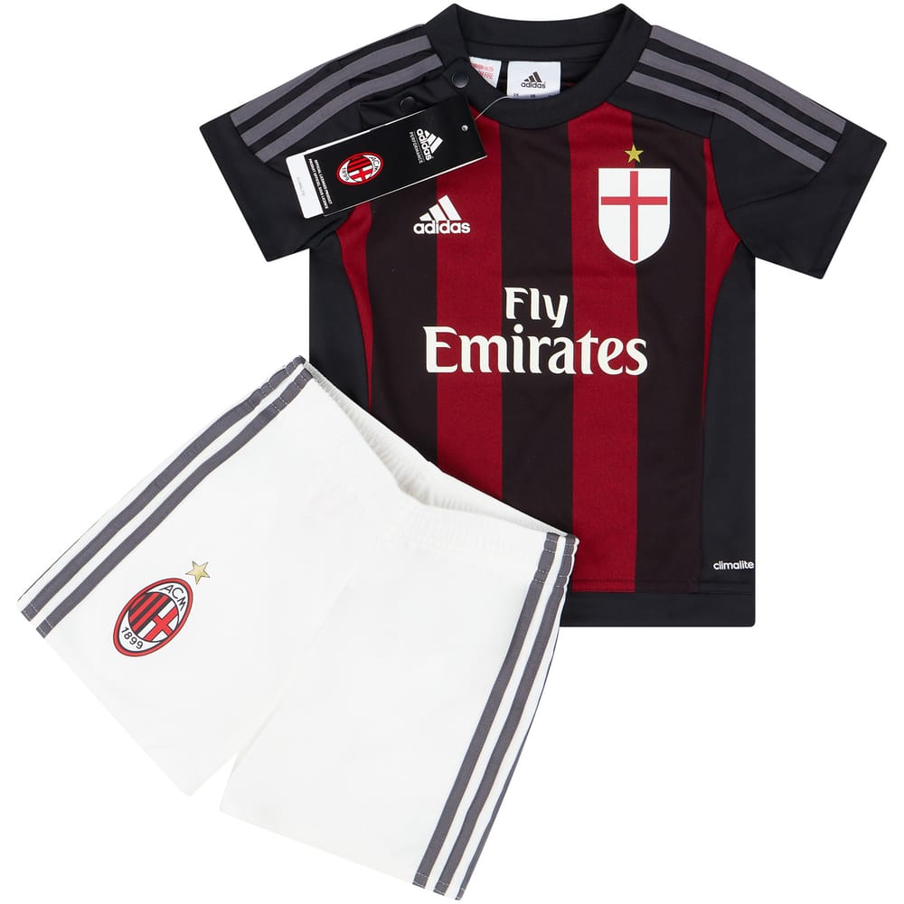 2015-16 AC Milan Home Shirt & Shorts Kit (Little Kids)