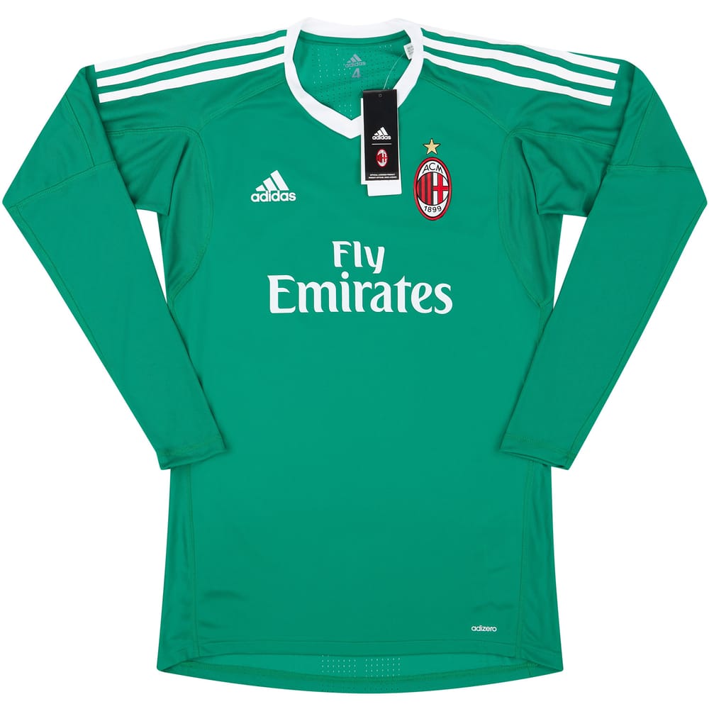 2017-18 AC Milan Player Issue Adizero GK Home Shirt