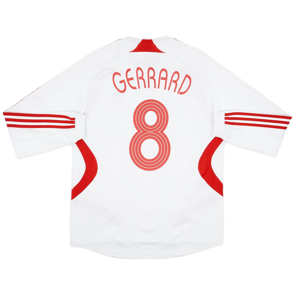 2007-08 Liverpool Away L/S Shirt Gerrard #8 - 9/10 - (M)