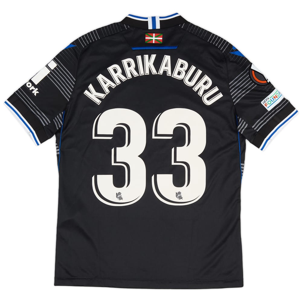 2022-23 Real Sociedad Match Issue Europa League Away Shirt Karrikaburu #33