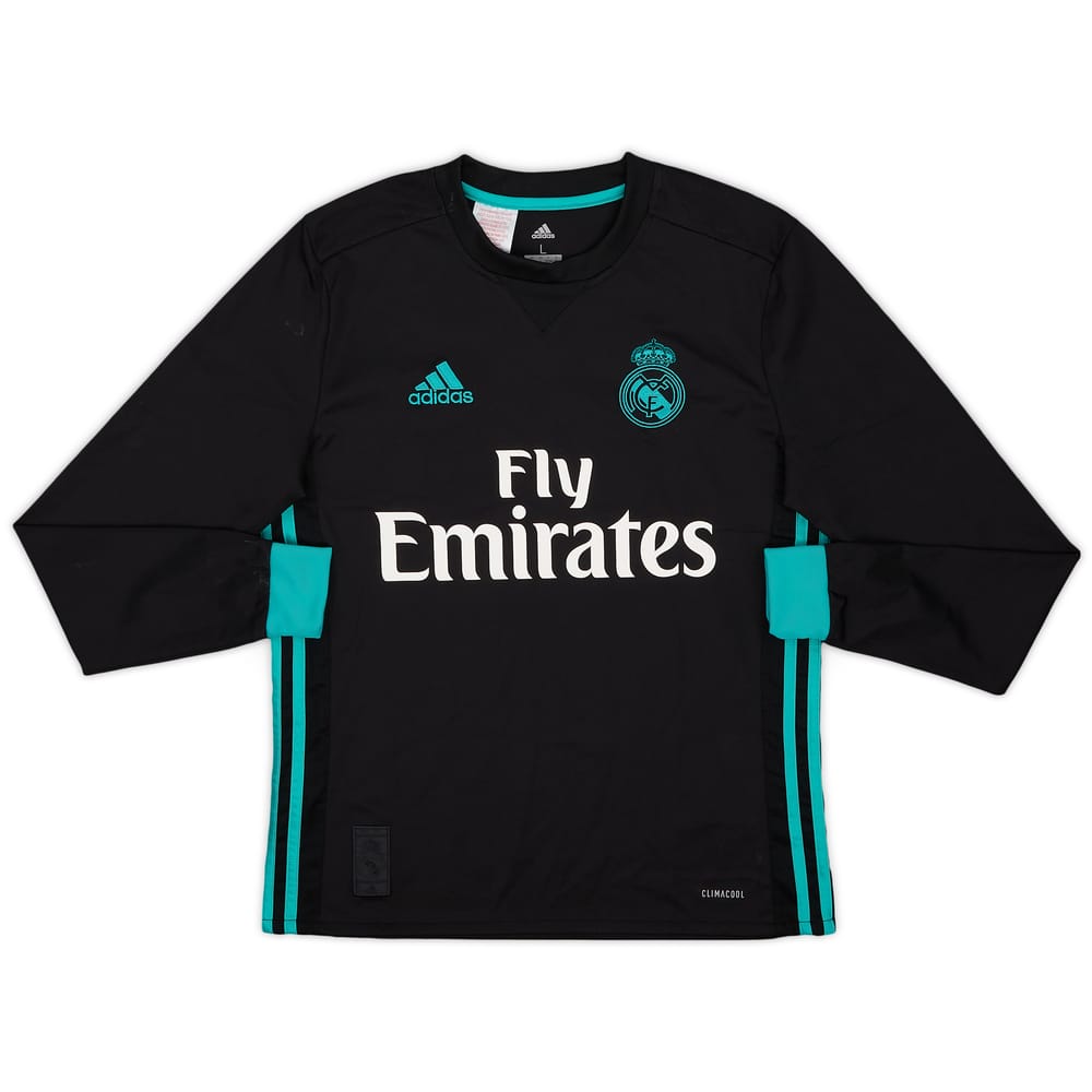 2017-18 Real Madrid Away L/S Shirt - 7/10 - (L.Boys)