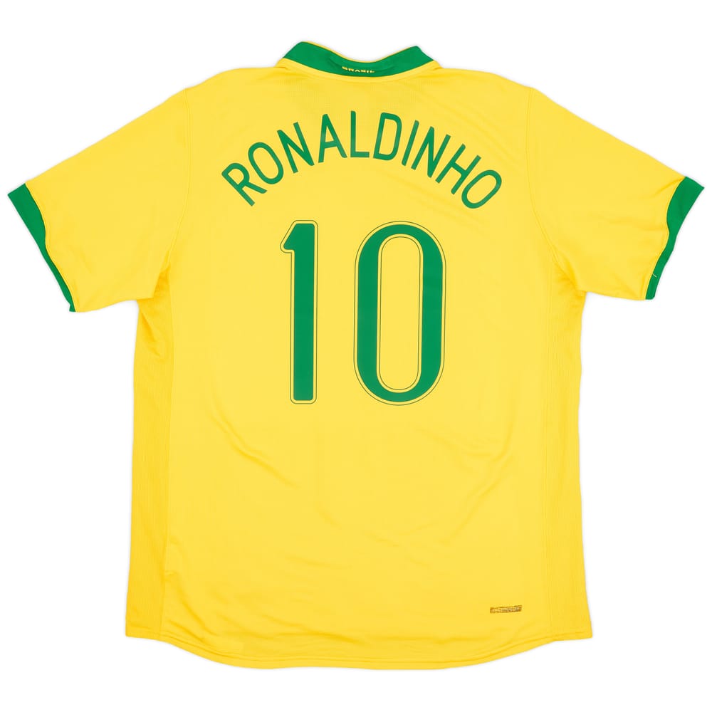 2006-08 Brazil Home Shirt Ronaldinho #10 - 8/10 - (XL)