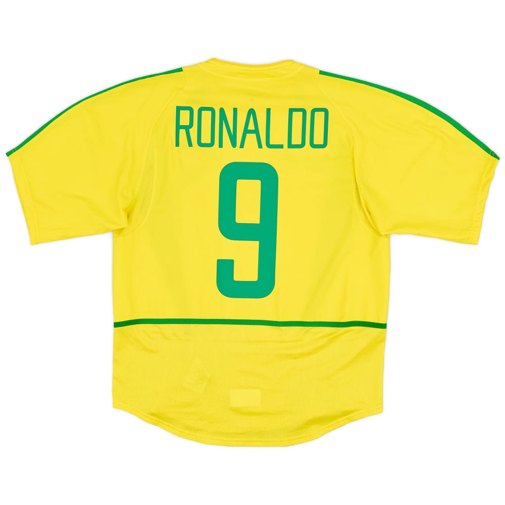 2002-04 Brazil Home Shirt Ronaldo #9 - 8/10 - (M)
