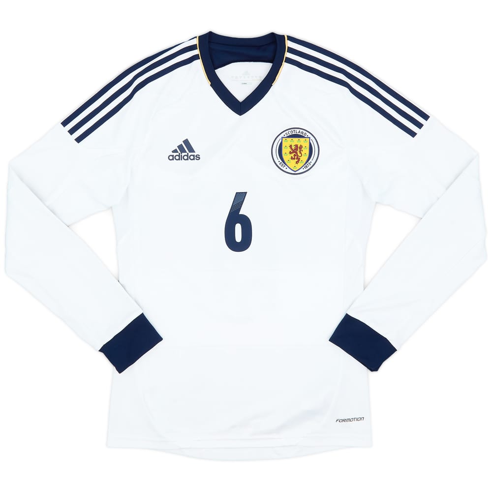 2012-14 Scotland Authentic Away L/S Shirt #6 - 8/10 - (S)
