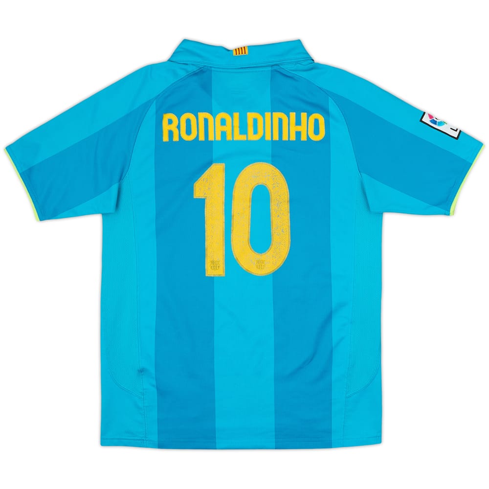 2007-09 Barcelona Away Shirt Ronaldinho #10 - 5/10 - (XL.Boys)