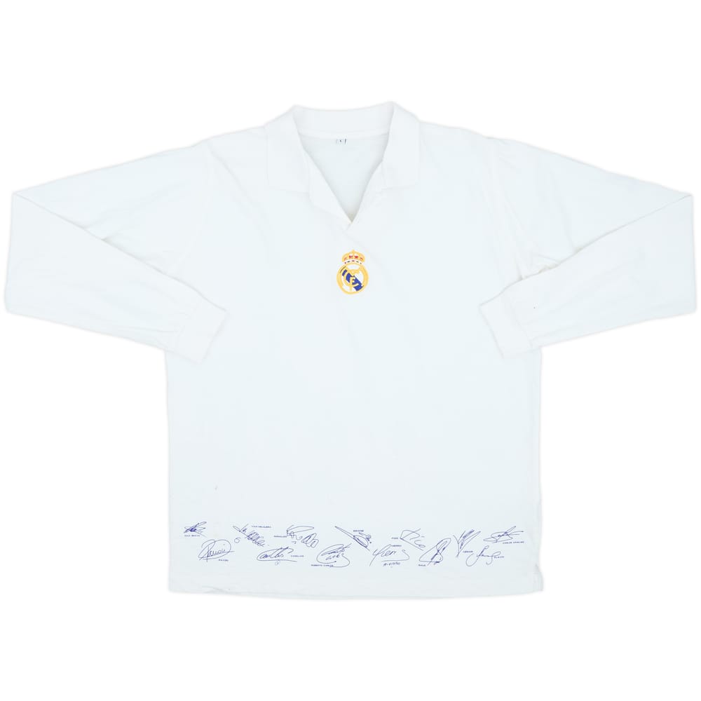 2002-03 Real Madrid 'Signed' Cotton L/S Shirt - 7/10 - (L)