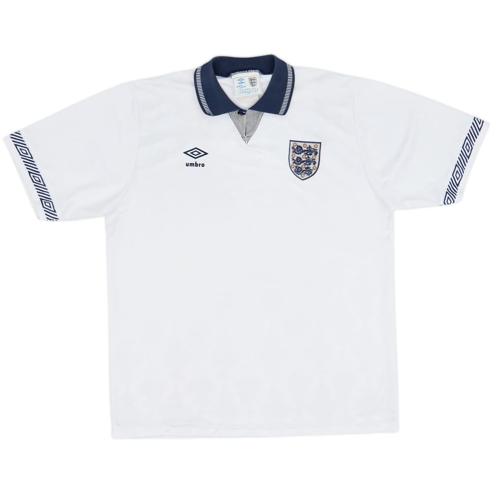 1990-92 England Home Shirt - 8/10 - (XL)