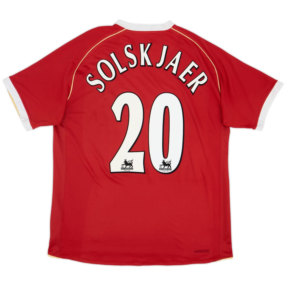 2006-07 Manchester United Home Shirt Solskjaer #20 - 7/10 - (L)