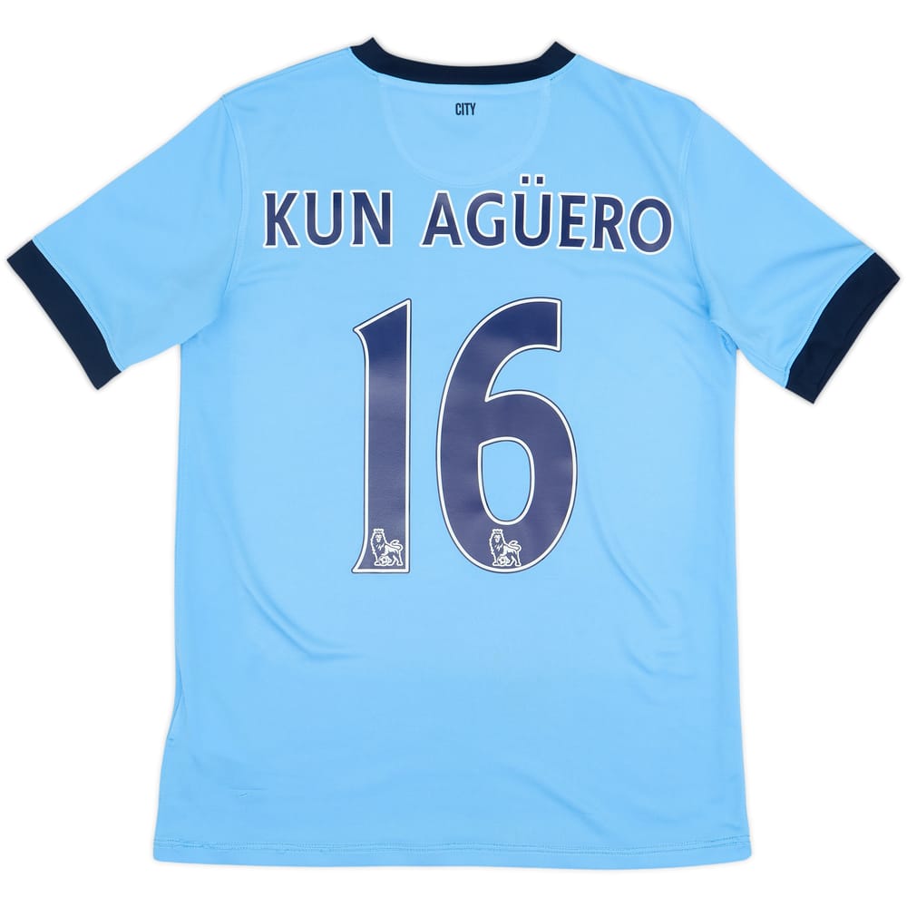 2014-15 Manchester City Home Shirt Kun Aguero #16 - 6/10 - (XL.Boys)