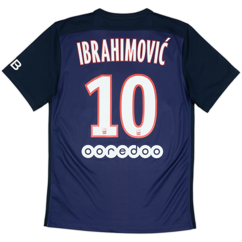 2015-16 Paris Saint-Germain Home Shirt Ibrahimovic #10 - 7/10 - (S)