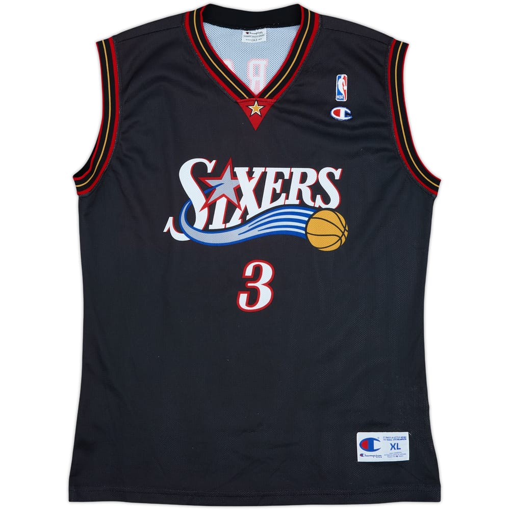 2000-06 Philadelphia 76ers Iverson #3 Champion Away Jersey - 8/10 - (XL)