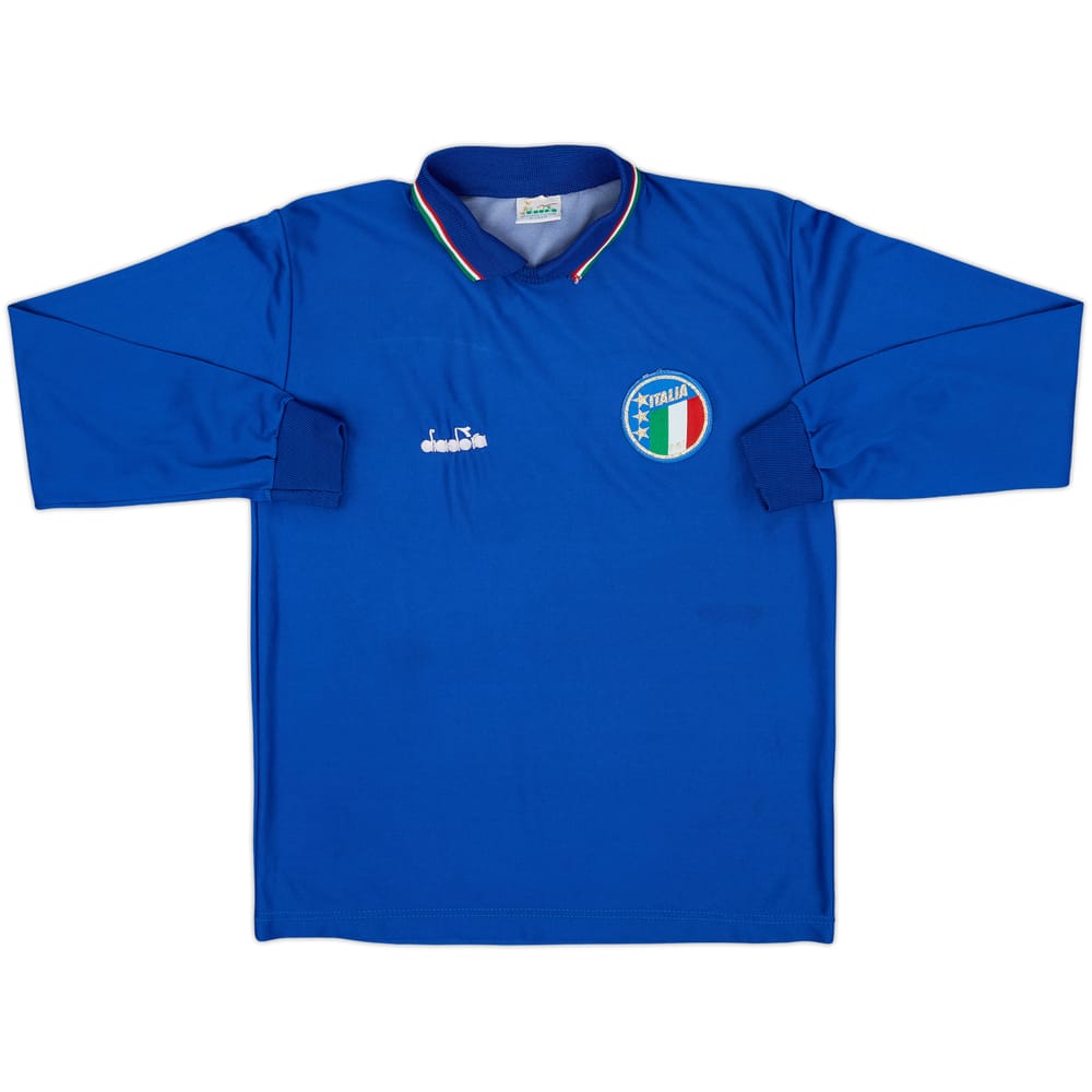 1986-91 Italy Home L/S Shirt - 7/10 - (XL.Boys)