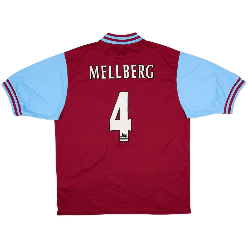 2002-03 Aston Villa Home Shirt Mellberg #4 - 8/10 - (L)