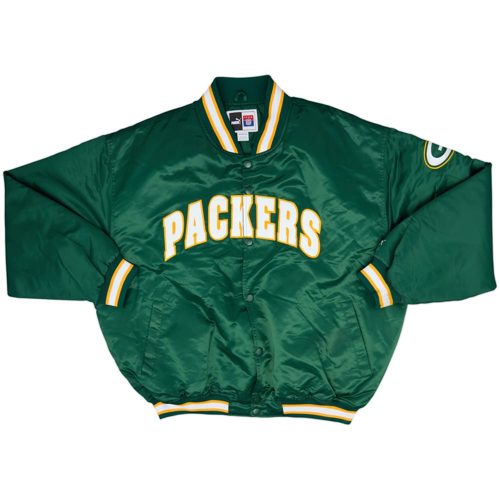1990s Green Bay Packers Puma Satin Varsity Jacket - 8/10 - (XXL)