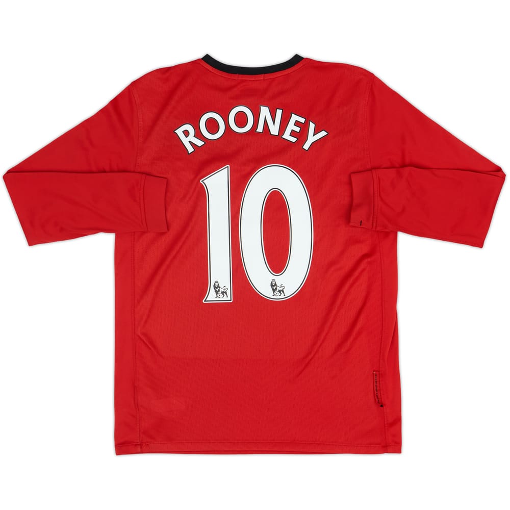 2009-10 Manchester United Home L/S Shirt Rooney #10 - 7/10 - (XL.Boys)
