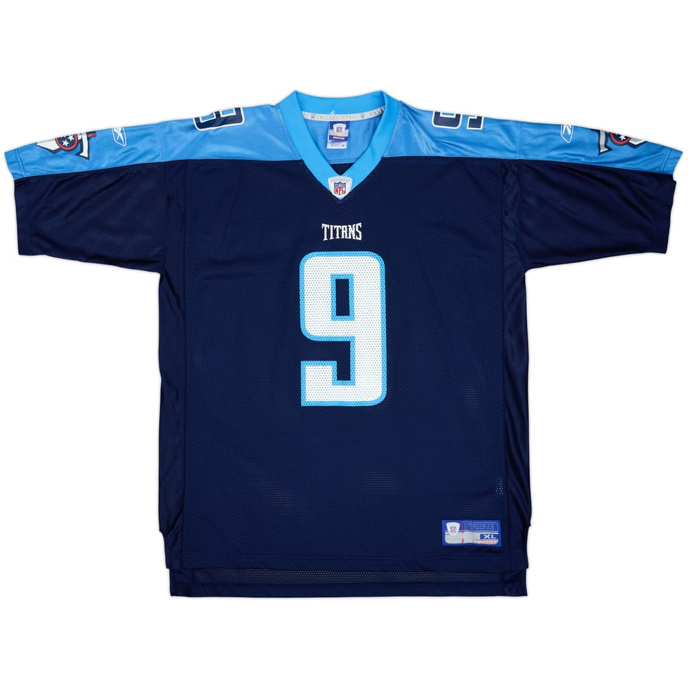 2002-04 Tennessee Titans McNair #9 Reebok On Field Home Jersey - 9/10 - (XL)