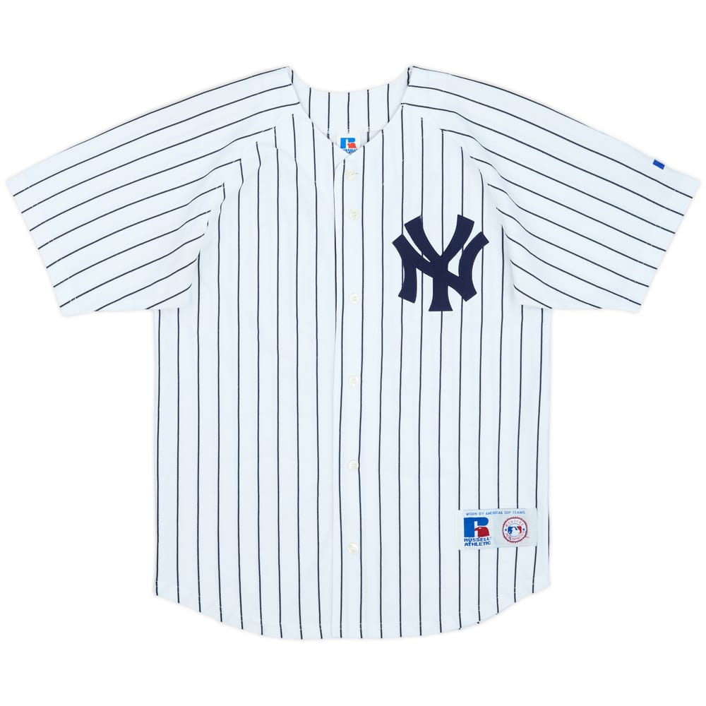 2000-03 New York Yankees Jeter #2 Russell Athletic Home Jersey - 9/10 - (L.Boys)