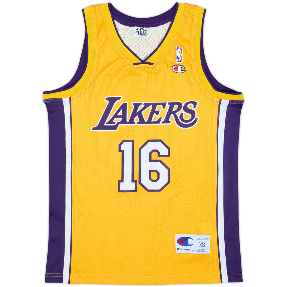 2008-10 LA Lakers Gasol #16 Champion Home Jersey - 9/10 - (XS)
