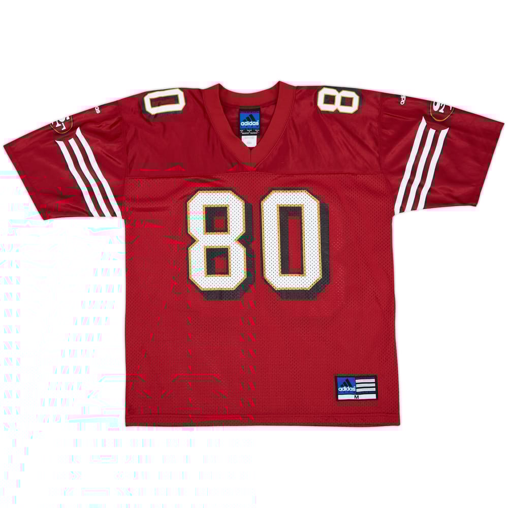 1999-00 San Francisco 49ers Rice #80 adidas Home Jersey - 9/10 - (M)