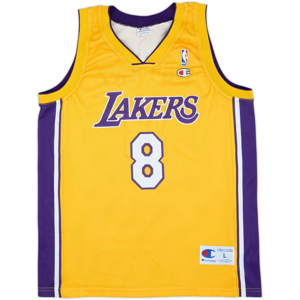 1999-06 LA Lakers Bryant #8 Champion Home Jersey - 9/10 - (L)