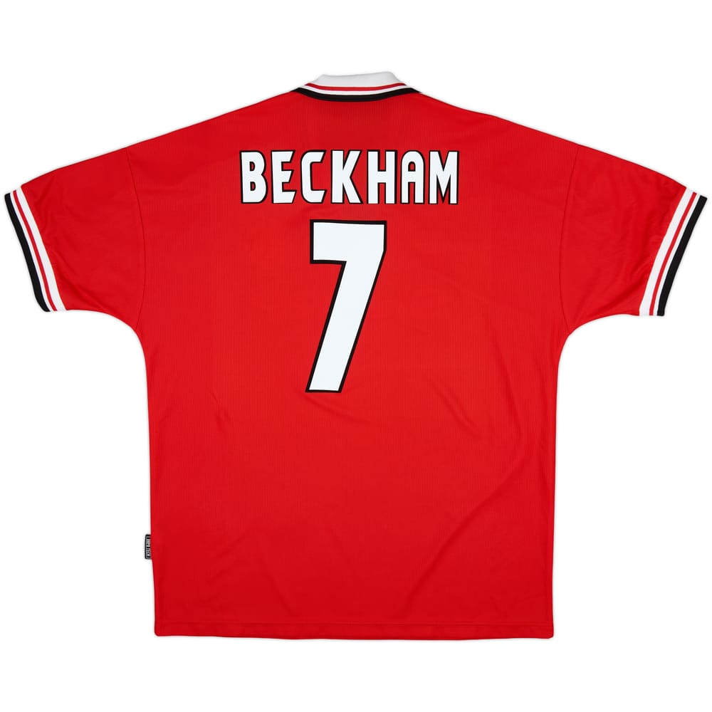 1998-00 Manchester United Home Shirt Beckham #7 - 8/10 - (XL)