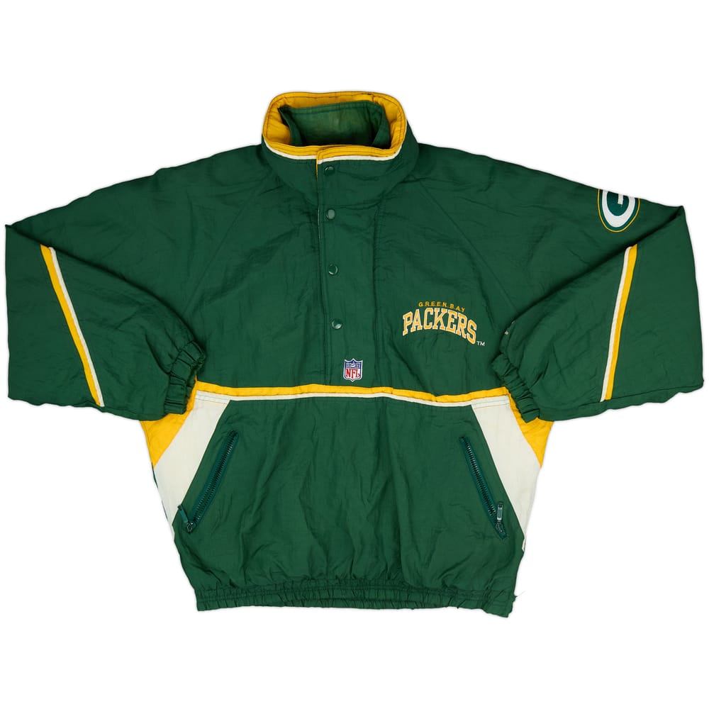 1990s Green Bay Packers Starter 1/2 Zip Rain Coat - 8/10 - (L)