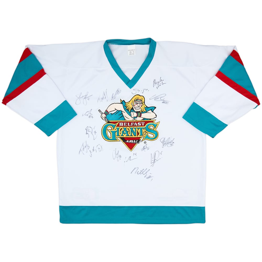 2001-02 Belfast Giants 'Signed' Home Jersey - 9/10 - (XXL)