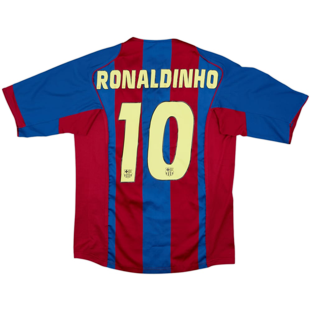 2004-05 Barcelona Home Shirt Ronaldinho #10 - 8/10 - (M)