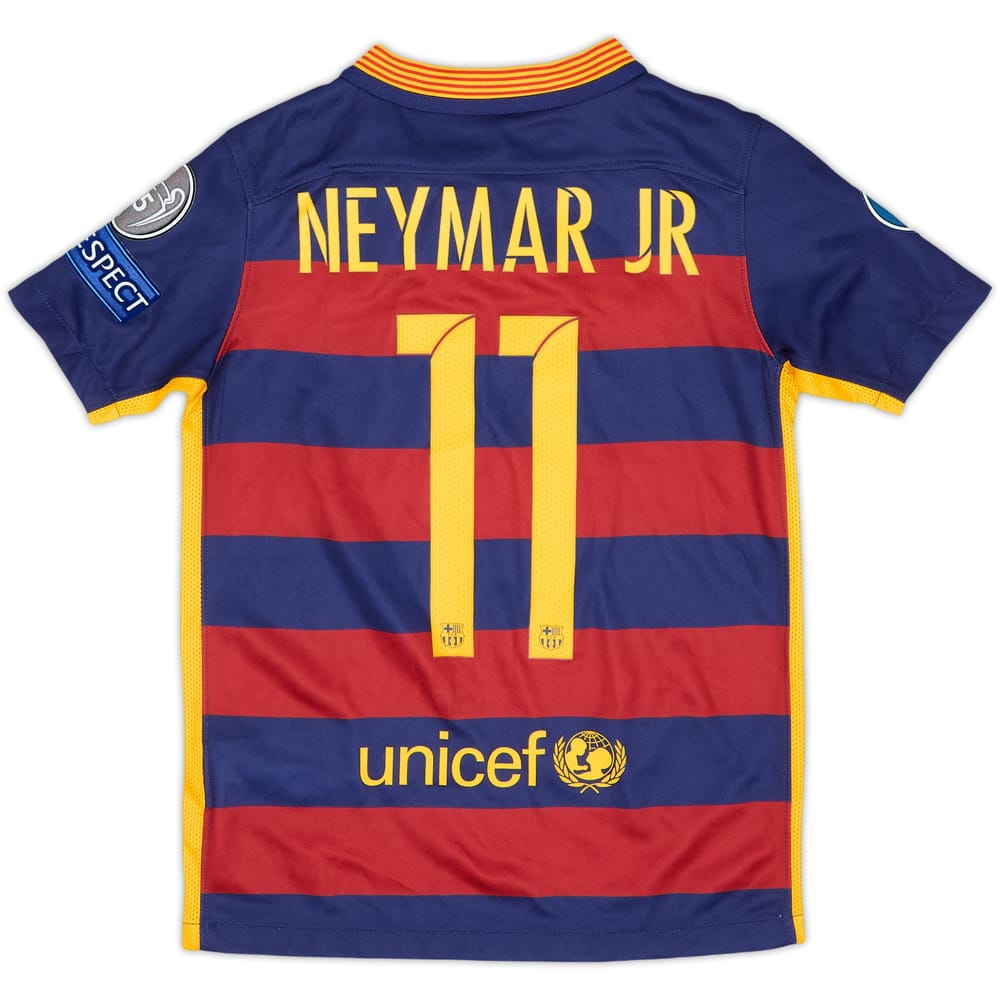 Camiseta de local del Barcelona 2015-16 Neymar Jr #11 (6-7 Años)