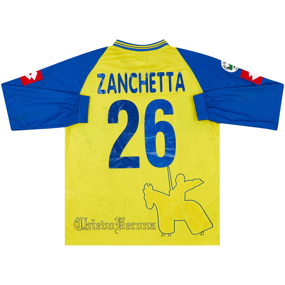 2003-04 Chievo Verona Match Issue Home L/S Shirt Zanchetta #26 (v Brescia)