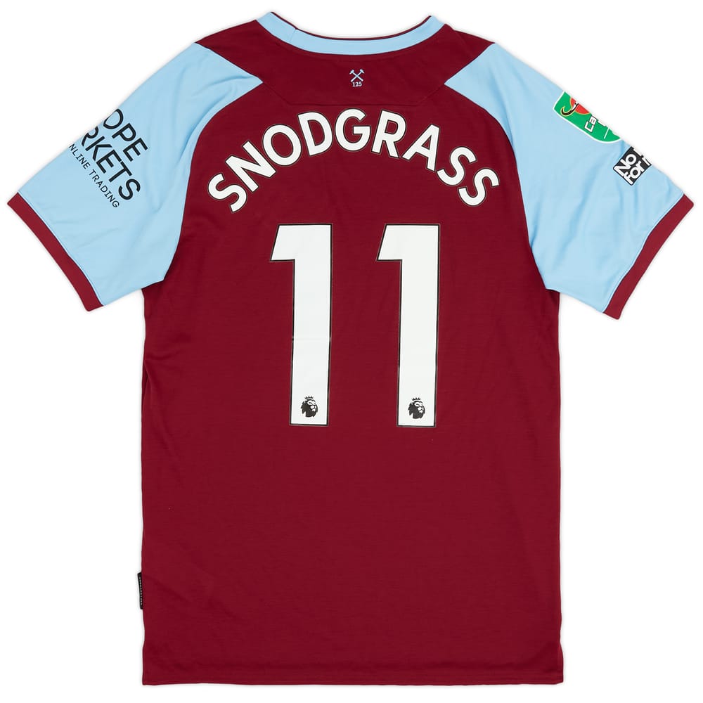 2020-21 West Ham Match Issue Carabao Cup Home Shirt Snodgrass #11