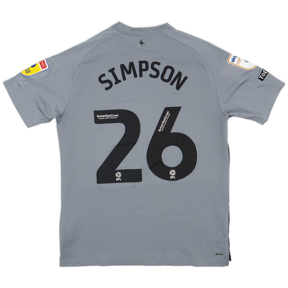 2022-23 Cardiff Match Issue Away Shirt Simpson #26