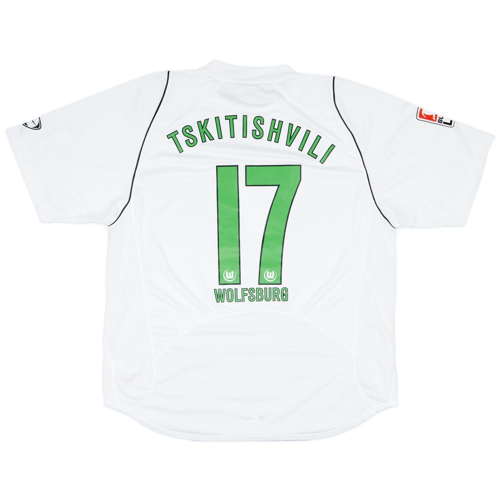 2005-06 Wolfsburg Match Issue Away Shirt Tskitishvili #17